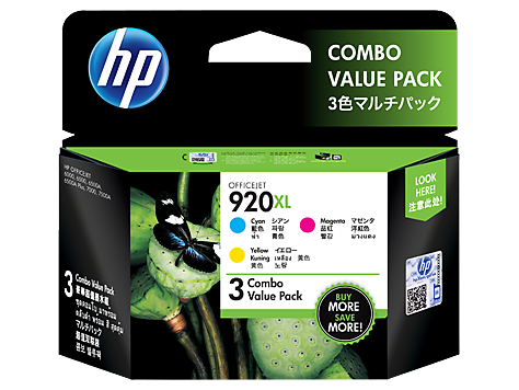 Hình của HP 920XL 3-pack High Yield Cyan/Magenta/Yellow Original Ink Cartridges (E5Y50AA)