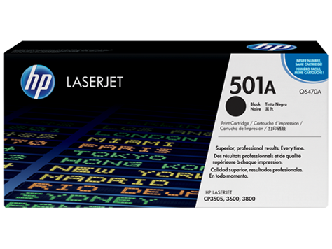 Hình của HP 501A Black Original LaserJet Toner Cartridge (Q6470A)