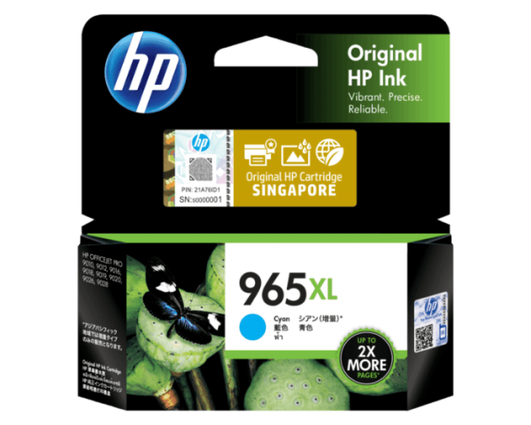 Hình của HP 965XL High Yield Cyan Original Ink Cartridge (3JA81AA)